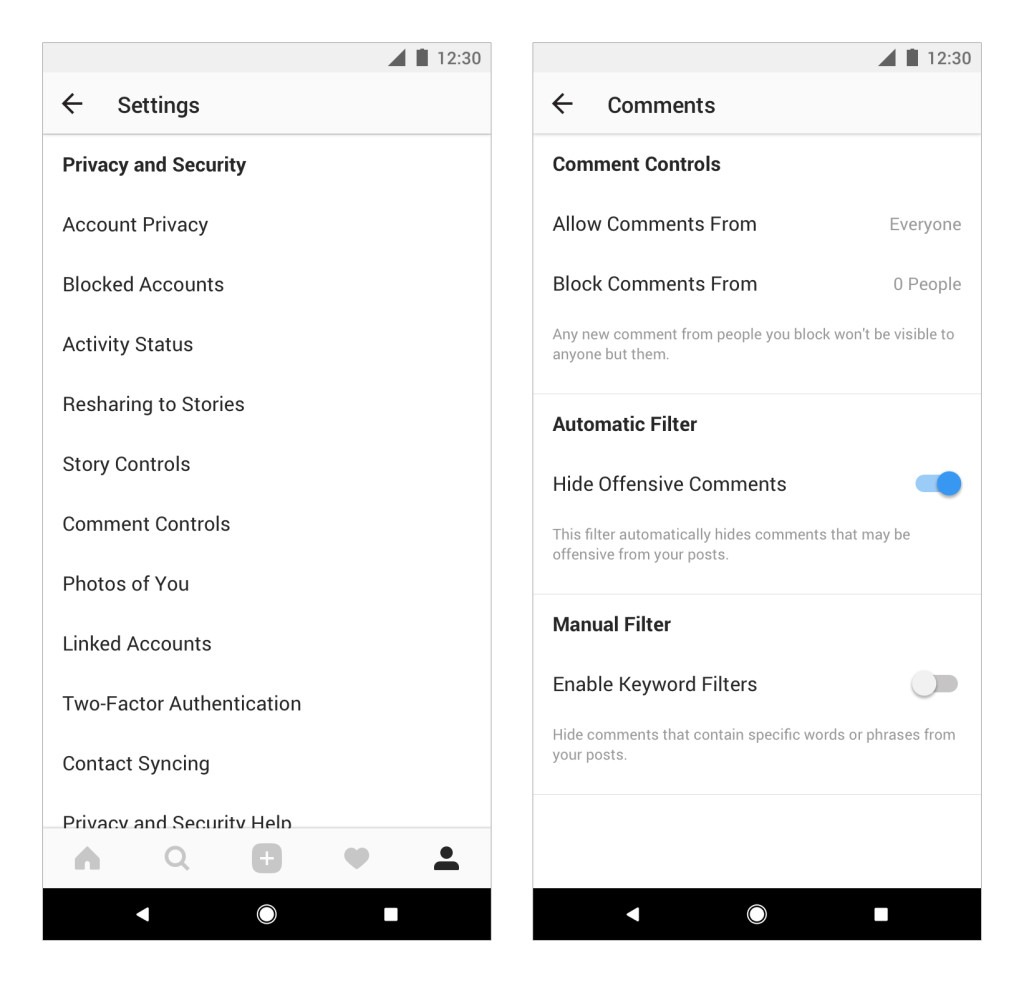 Instagram You can also block comments by specific users.